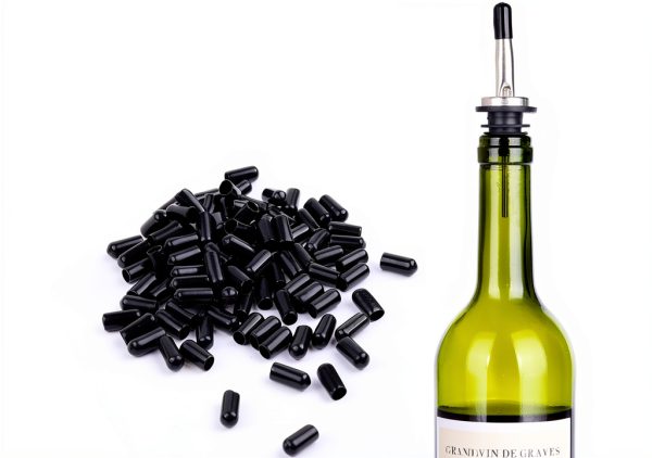Pourer Dust Covers 100pcs Black Rubber Caps by LEGERM-1