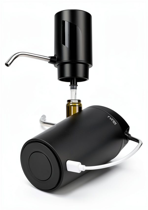 Electric Wine Aerator Exptolii Rechargeable Black 7oz Wine Pourer-1
