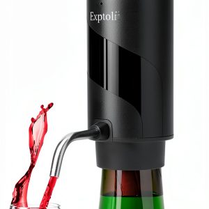 Electric Wine Aerator Exptolii Rechargeable Black 7oz Wine Pourer-0
