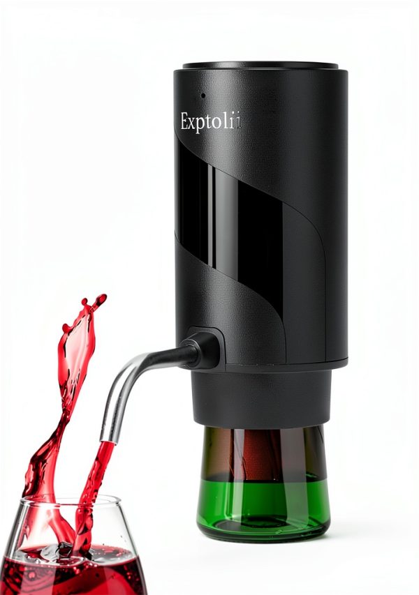 Electric Wine Aerator Exptolii Rechargeable Black 7oz Wine Pourer-0