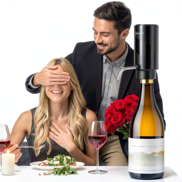 Electric Wine Aerator Exptolii Rechargeable Black 7oz Wine Pourer-4